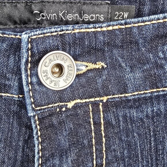 Calvin Klein Womens Bootcut Jeans Dark Wash 22W Stretch Denim Classic Fit USA - Picture 3 of 8